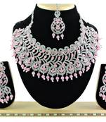 Pink designer function wear ad necklace set