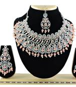 Orange designer function wear ad necklace set
