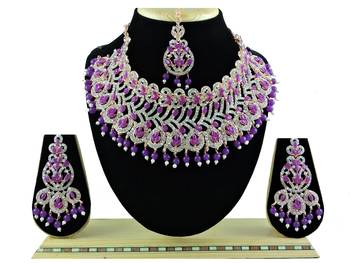 Purple designer function wear ad necklace set 1
