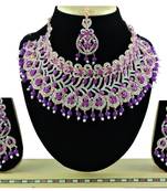Purple designer function wear ad necklace set