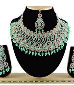 Green designer function wear ad necklace set