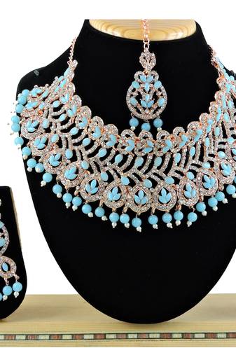 Turquoise designer function wear ad necklace set