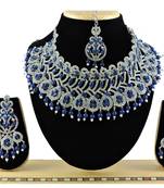 Blue designer function wear ad necklace set