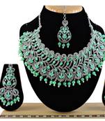 Green designer function wear ad necklace set