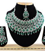 Green designer function wear ad necklace set