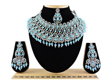 Turquoise designer function wear ad necklace set 1