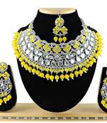 Yellow designer function wear ad necklace set