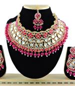 Red designer function wear ad necklace set