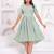Hand block rayon dobby fabric shot  high-low dress