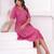 Hand block rayon dobby fabric shot  high-low dress