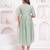 Hand block rayon dobby fabric shot  high-low dress