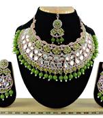 Green designer function wear ad necklace set