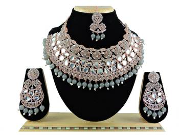 Grey designer function wear ad necklace set 1