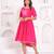 Hand block rayon dobby fabric shot  high-low dress