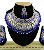 Blue designer function wear ad necklace set