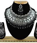 Black designer function wear ad necklace set