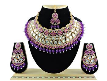 Purple designer function wear ad necklace set 1