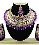 Purple designer function wear ad necklace set