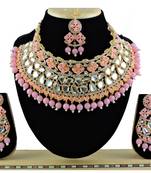 Pink designer function wear ad necklace set