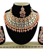 Orange designer function wear ad necklace set