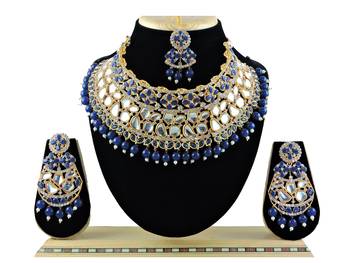 Blue designer function wear ad necklace set 1