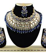 Blue designer function wear ad necklace set