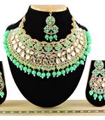 Green designer function wear ad necklace set