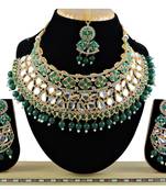 Green designer function wear ad necklace set