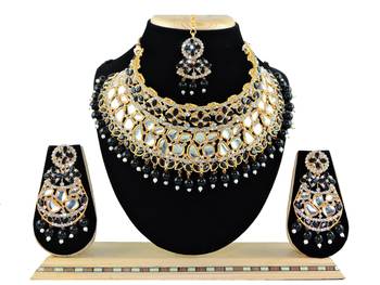 Black designer function wear ad necklace set 1