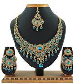 Turquoise designer function wear ad necklace set