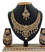 Gold designer function wear ad necklace set
