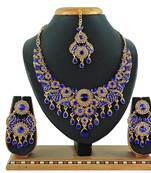 Blue designer function wear ad necklace set