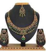 Green designer function wear ad necklace set