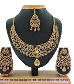 Gold designer function wear ad necklace set