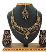 Black designer function wear ad necklace set