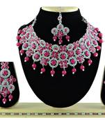 Red designer function wear ad necklace set