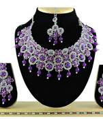 Purple designer function wear ad necklace set