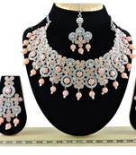 Orange designer function wear ad necklace set