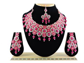 Red designer function wear ad necklace set 1