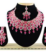 Red designer function wear ad necklace set