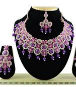 Purple designer function wear ad necklace set