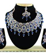 Blue designer function wear ad necklace set