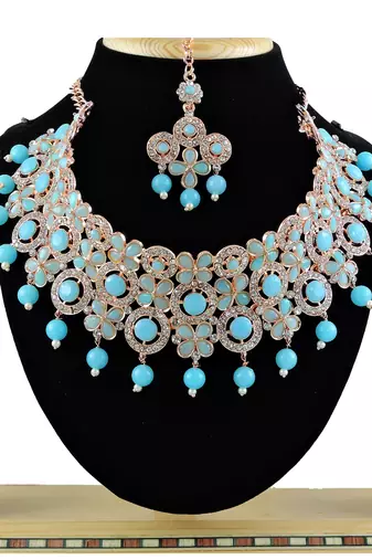 Turquoise designer function wear ad necklace set