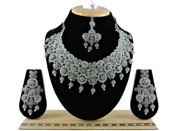 Grey designer function wear ad necklace set 1