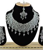 Grey designer function wear ad necklace set