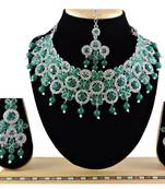 Green designer function wear ad necklace set