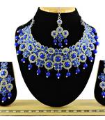 Blue designer function wear ad necklace set