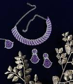 Purple designer function wear ad necklace set