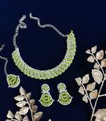 Green designer function wear ad necklace set