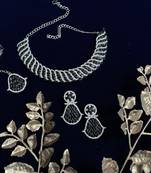 Black designer function wear ad necklace set